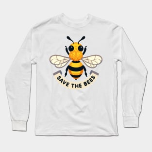 Kawaii Save the bees Long Sleeve T-Shirt